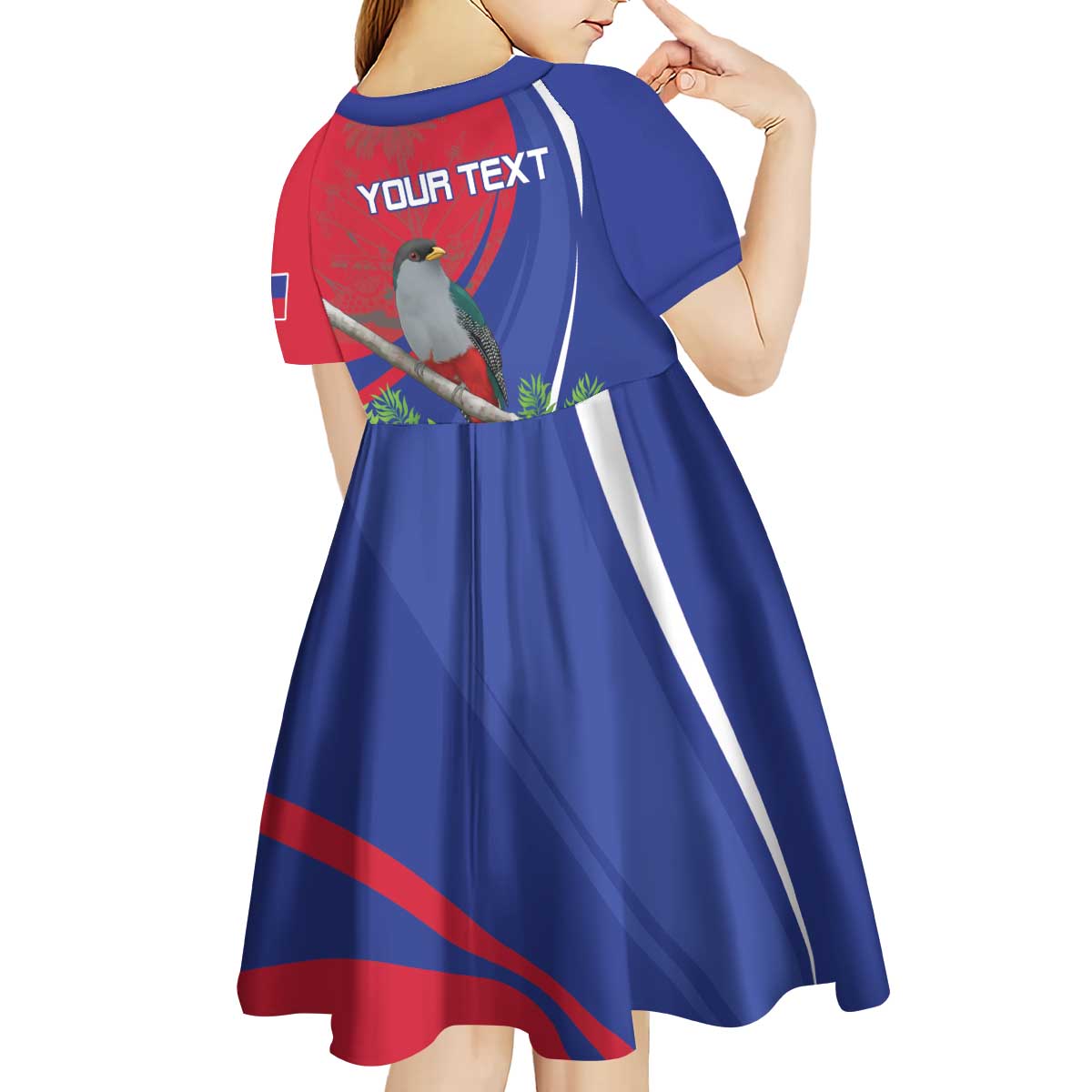 Personalized Hispaniolan Trogon Haiti Kid Short Sleeve Dress Sporty Style - Wonder Print Shop