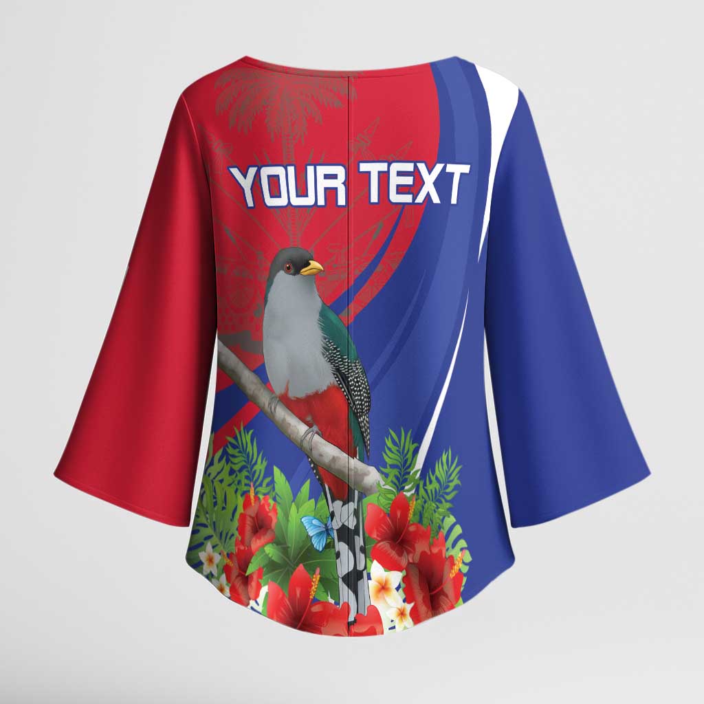Personalized Hispaniolan Trogon Haiti Kimono Sleeve Blouse Sporty Style - Wonder Print Shop