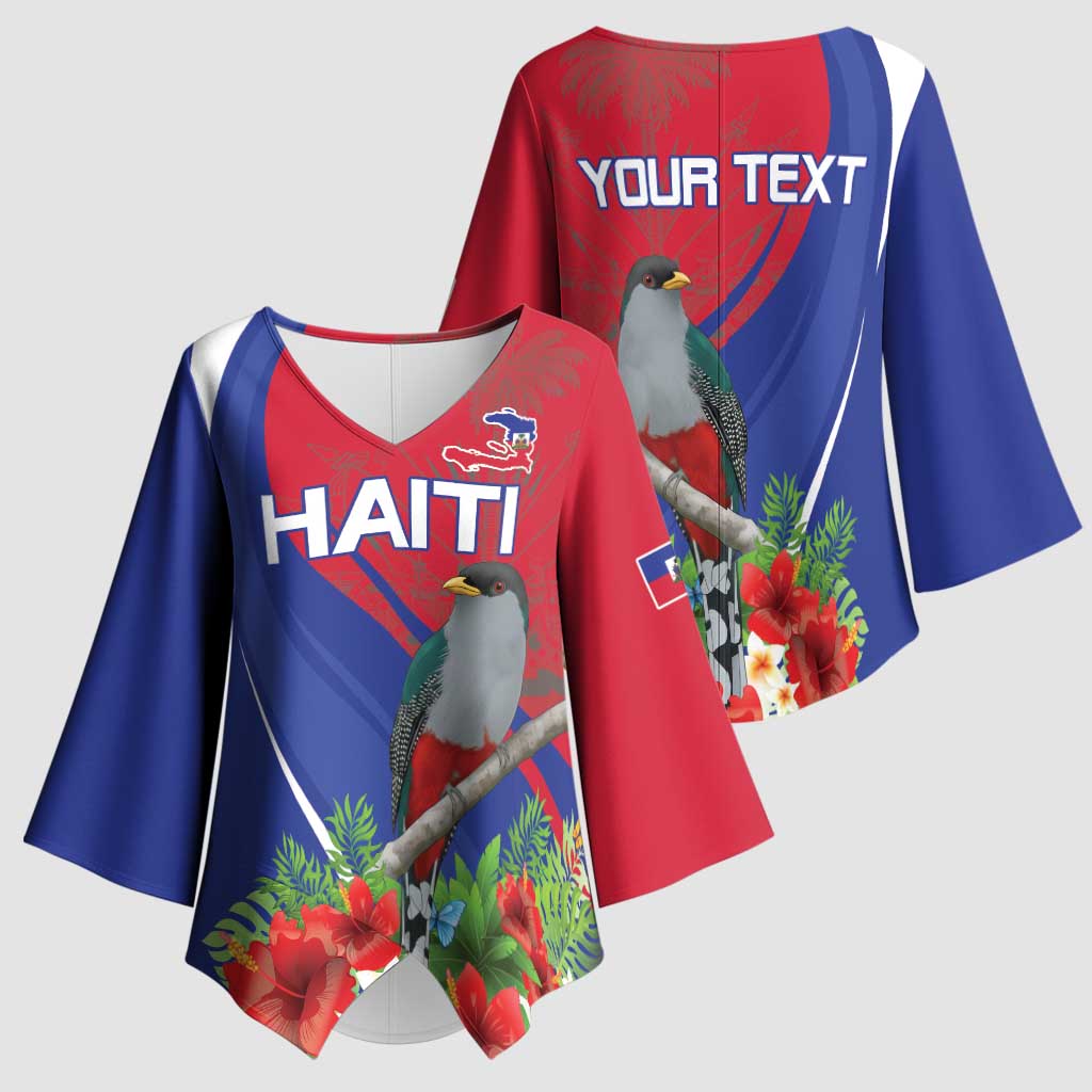 Personalized Hispaniolan Trogon Haiti Kimono Sleeve Blouse Sporty Style - Wonder Print Shop