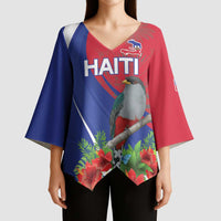 Personalized Hispaniolan Trogon Haiti Kimono Sleeve Blouse Sporty Style - Wonder Print Shop