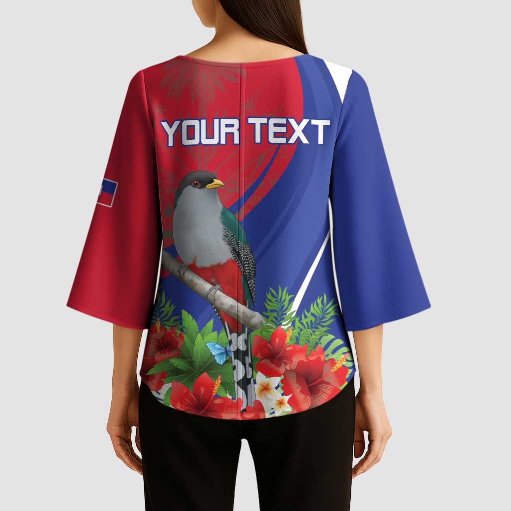 Personalized Hispaniolan Trogon Haiti Kimono Sleeve Blouse Sporty Style - Wonder Print Shop