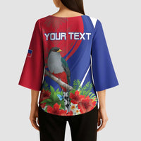 Personalized Hispaniolan Trogon Haiti Kimono Sleeve Blouse Sporty Style - Wonder Print Shop