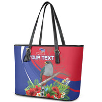 Personalized Hispaniolan Trogon Haiti Leather Tote Bag Sporty Style - Wonder Print Shop