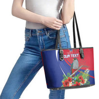 Personalized Hispaniolan Trogon Haiti Leather Tote Bag Sporty Style - Wonder Print Shop