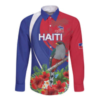 Personalized Hispaniolan Trogon Haiti Long Sleeve Button Shirt Sporty Style - Wonder Print Shop