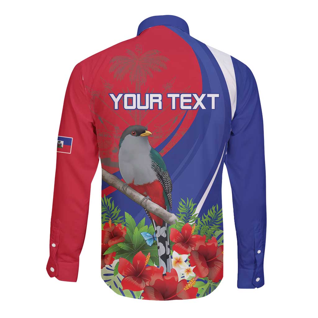 Personalized Hispaniolan Trogon Haiti Long Sleeve Button Shirt Sporty Style - Wonder Print Shop