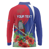 Personalized Hispaniolan Trogon Haiti Long Sleeve Polo Shirt Sporty Style - Wonder Print Shop