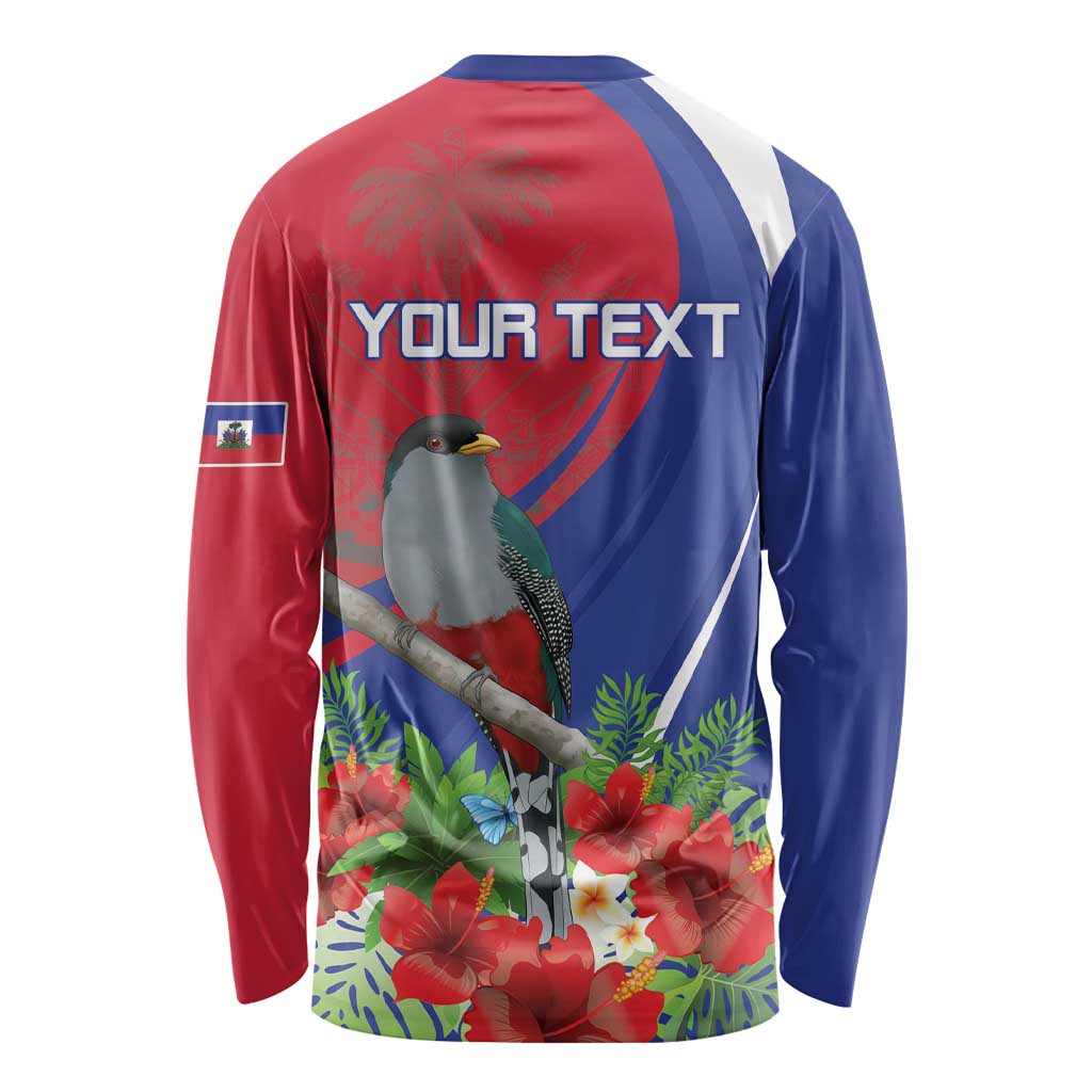 Personalized Hispaniolan Trogon Haiti Long Sleeve Shirt Sporty Style - Wonder Print Shop