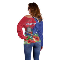 Personalized Hispaniolan Trogon Haiti Off Shoulder Sweater Sporty Style - Wonder Print Shop