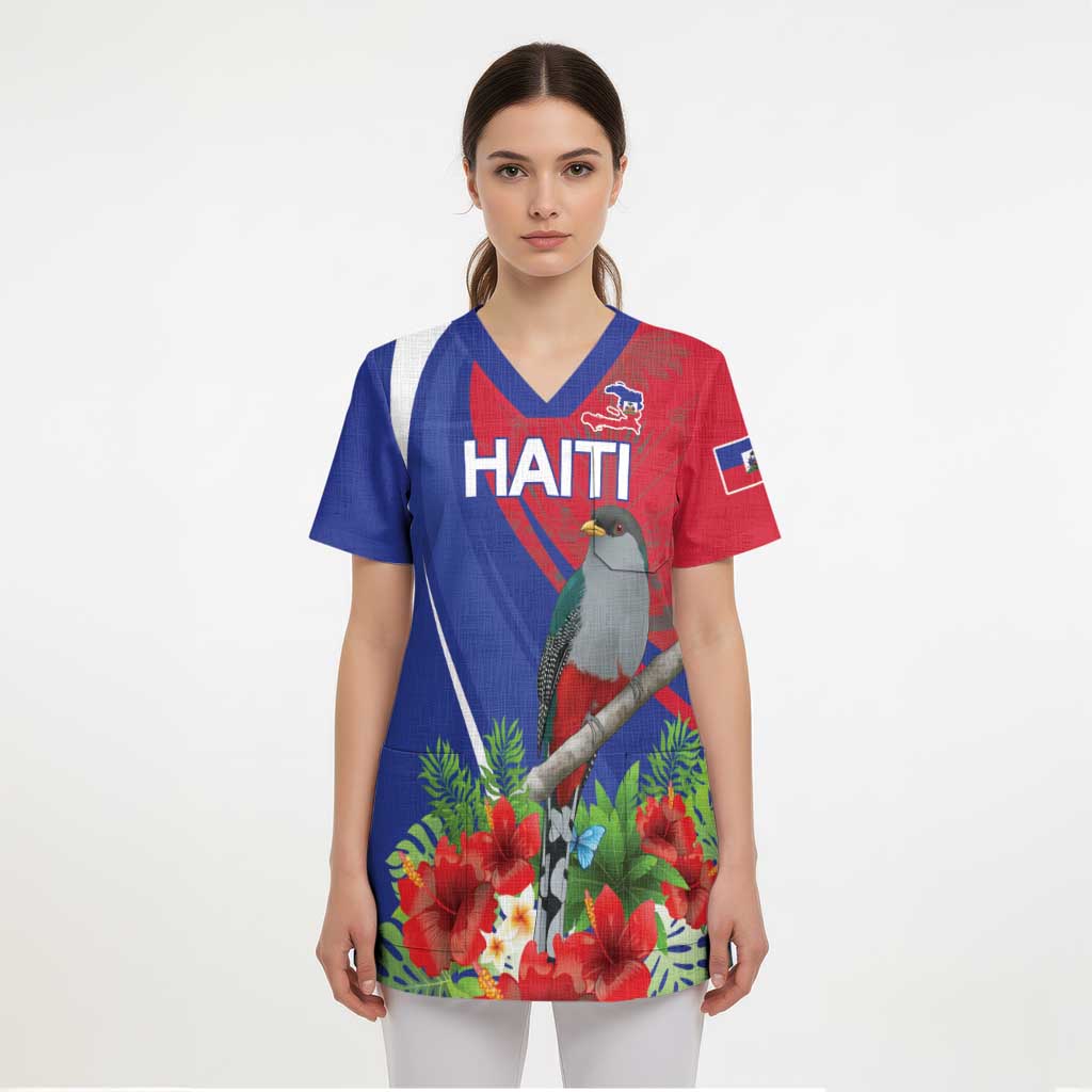 Personalized Hispaniolan Trogon Haiti Scrub Top Sporty Style - Wonder Print Shop