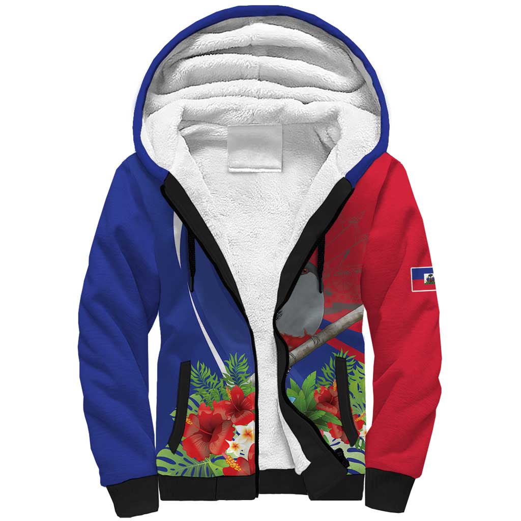 Personalized Hispaniolan Trogon Haiti Sherpa Hoodie Sporty Style - Wonder Print Shop