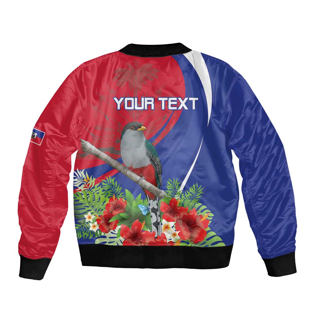 Personalized Hispaniolan Trogon Haiti Sleeve Zip Bomber Jacket Sporty Style - Wonder Print Shop