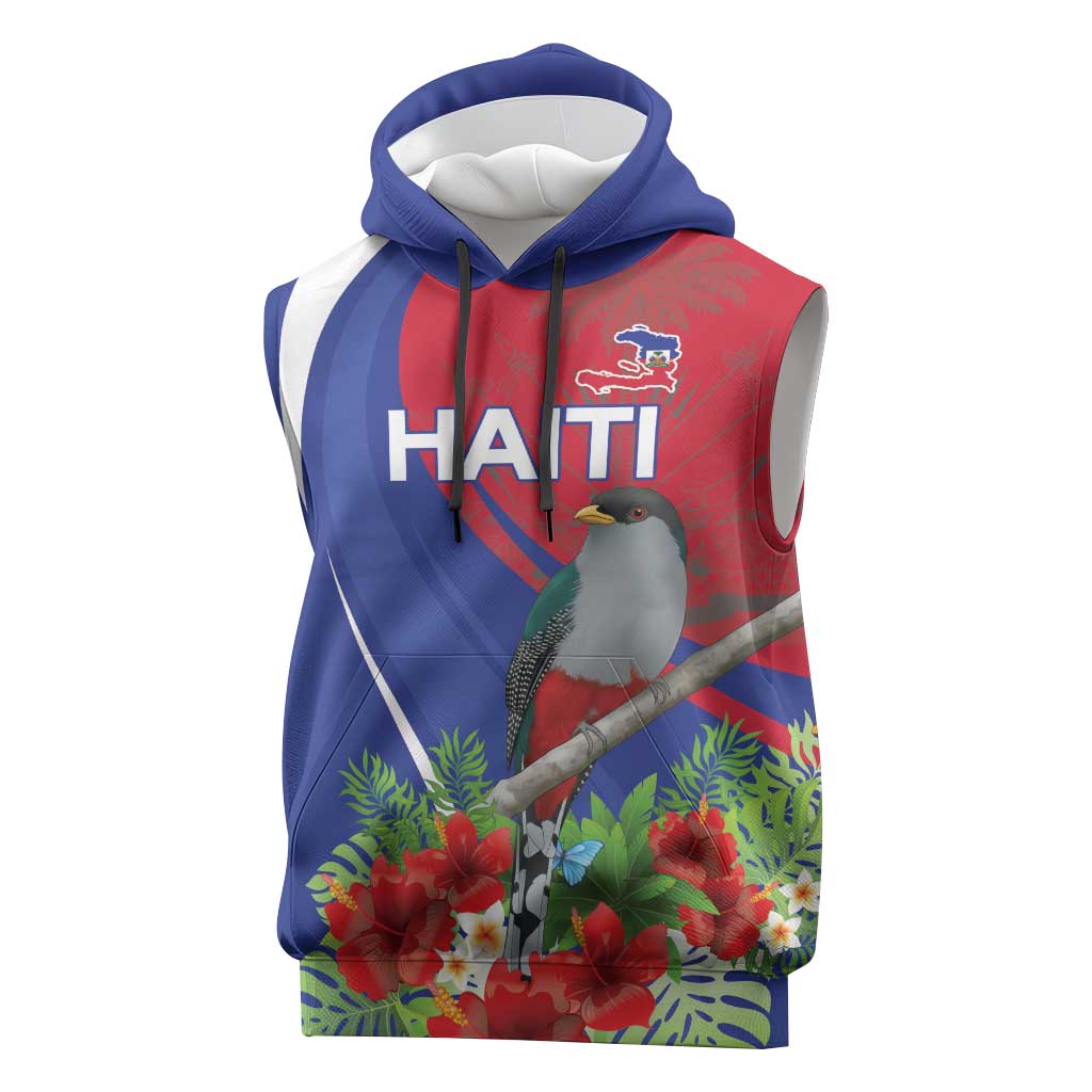Personalized Hispaniolan Trogon Haiti Sleeveless Hoodie Sporty Style - Wonder Print Shop