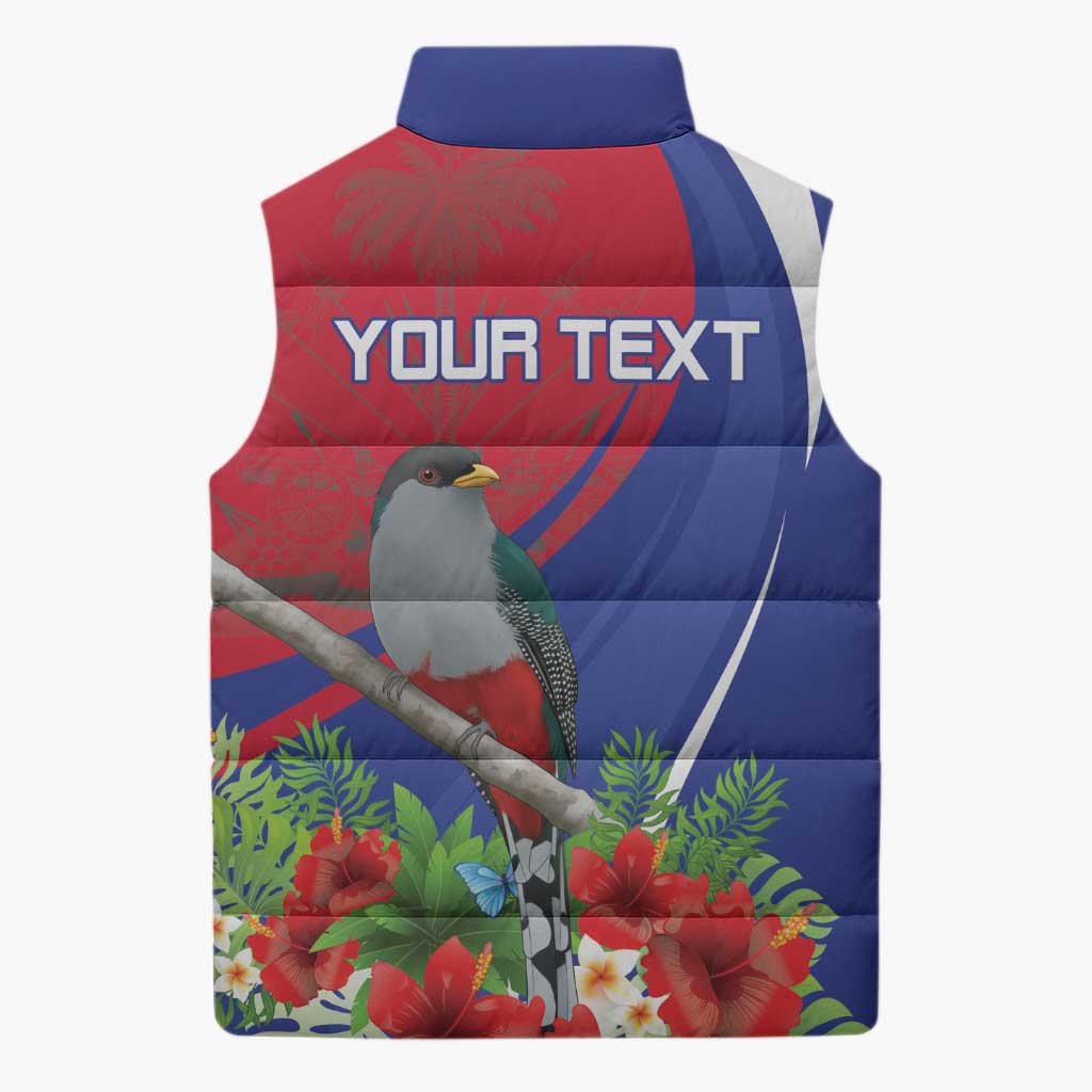 Personalized Hispaniolan Trogon Haiti Sleeveless Puffer Jacket Sporty Style - Wonder Print Shop