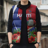 Personalized Hispaniolan Trogon Haiti Sleeveless Puffer Jacket Sporty Style - Wonder Print Shop