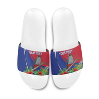 Personalized Hispaniolan Trogon Haiti Slide Sandals Sporty Style - Wonder Print Shop