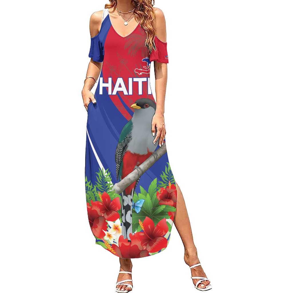 Personalized Hispaniolan Trogon Haiti Summer Maxi Dress Sporty Style - Wonder Print Shop