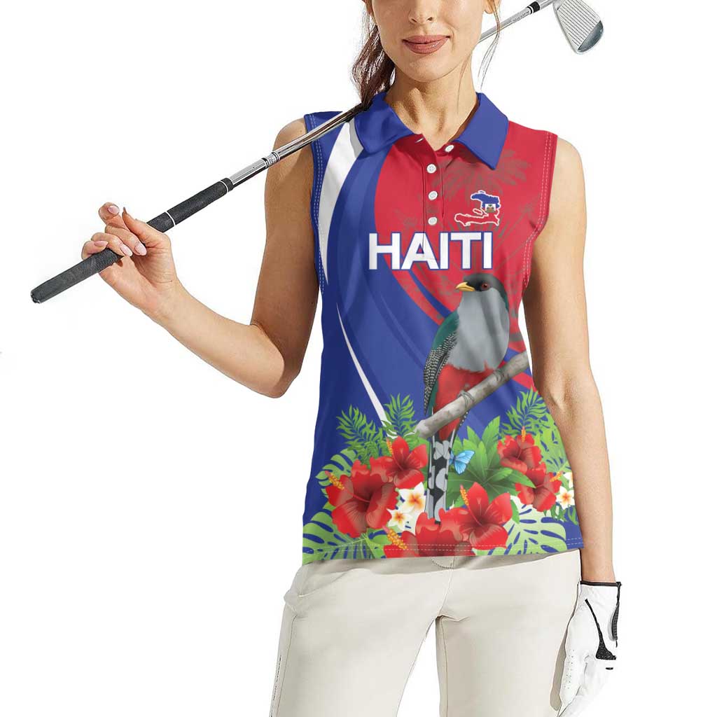 Personalized Hispaniolan Trogon Haiti Women Sleeveless Polo Shirt Sporty Style - Wonder Print Shop
