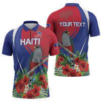 Personalized Hispaniolan Trogon Haiti Zipper Polo Shirt Sporty Style - Wonder Print Shop