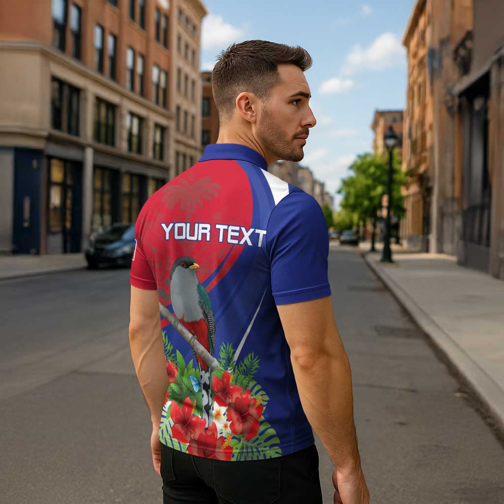 Personalized Hispaniolan Trogon Haiti Zipper Polo Shirt Sporty Style - Wonder Print Shop