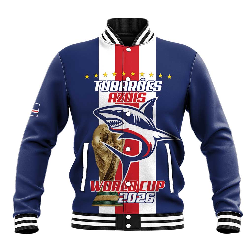 Cape Verde Football Baseball Jacket Tubaroes Azuis World Cup 2026 - Wonder Print Shop