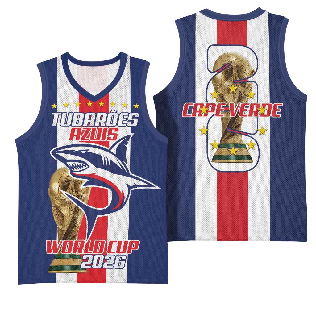 Cape Verde Football Basketball Jersey Tubaroes Azuis World Cup 2026 - Wonder Print Shop