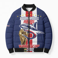 Cape Verde Football Bomber Puffer Jacket Tubaroes Azuis World Cup 2026 - Wonder Print Shop