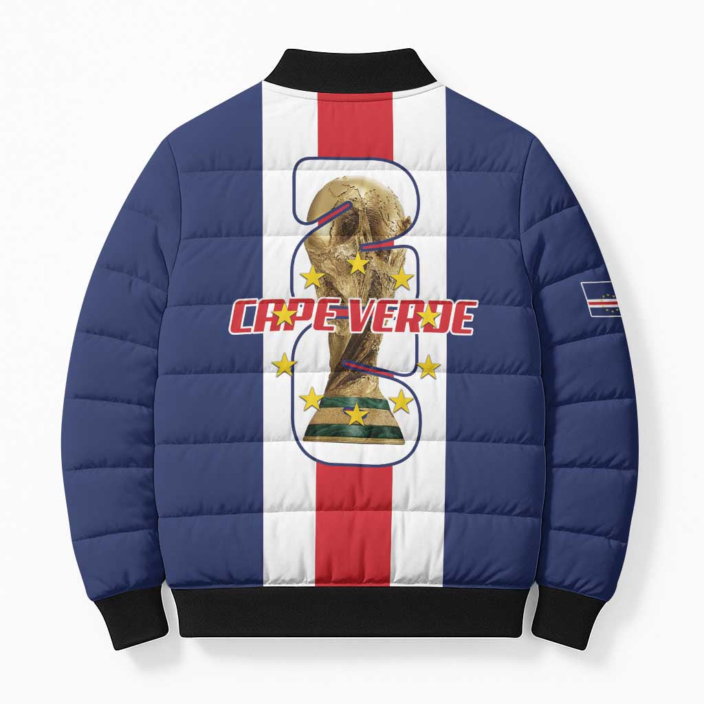 Cape Verde Football Bomber Puffer Jacket Tubaroes Azuis World Cup 2026 - Wonder Print Shop