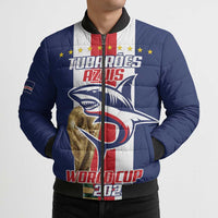 Cape Verde Football Bomber Puffer Jacket Tubaroes Azuis World Cup 2026 - Wonder Print Shop