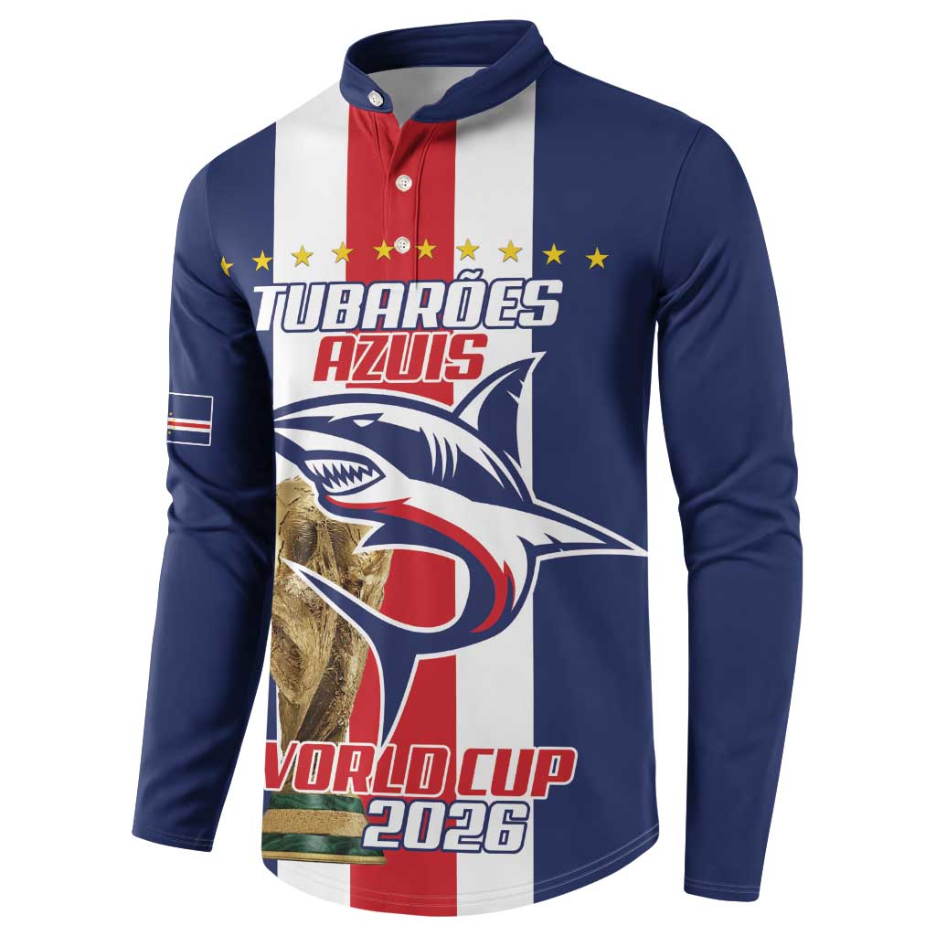 Cape Verde Football Button Sweatshirt Tubaroes Azuis World Cup 2026 - Wonder Print Shop