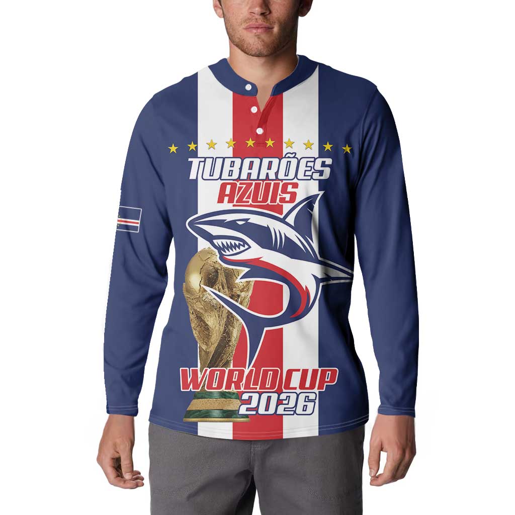 Cape Verde Football Button Sweatshirt Tubaroes Azuis World Cup 2026 - Wonder Print Shop