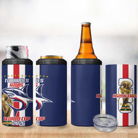 Cape Verde Football 4 in 1 Can Cooler Tumbler Tubaroes Azuis World Cup 2026 - Wonder Print Shop