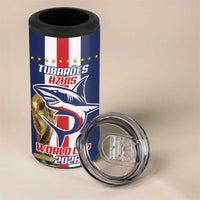 Cape Verde Football 4 in 1 Can Cooler Tumbler Tubaroes Azuis World Cup 2026 - Wonder Print Shop