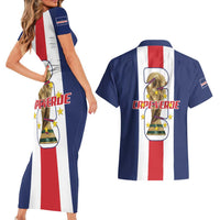 Cape Verde Football Couples Matching Short Sleeve Bodycon Dress and Hawaiian Shirt Tubaroes Azuis World Cup 2026 - Wonder Print Shop