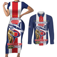 Cape Verde Football Couples Matching Short Sleeve Bodycon Dress and Long Sleeve Button Shirt Tubaroes Azuis World Cup 2026 - Wonder Print Shop