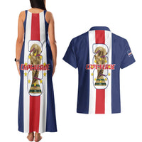 Cape Verde Football Couples Matching Tank Maxi Dress and Hawaiian Shirt Tubaroes Azuis World Cup 2026 - Wonder Print Shop