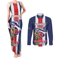 Cape Verde Football Couples Matching Tank Maxi Dress and Long Sleeve Button Shirt Tubaroes Azuis World Cup 2026 - Wonder Print Shop