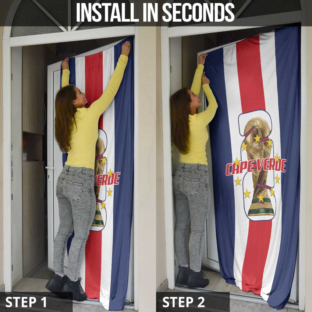 Cape Verde Football Door Cover Tubaroes Azuis World Cup 2026 - Wonder Print Shop