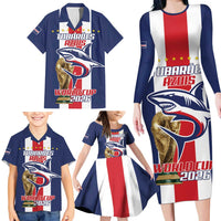 Cape Verde Football Family Matching Long Sleeve Bodycon Dress and Hawaiian Shirt Tubaroes Azuis World Cup 2026 - Wonder Print Shop