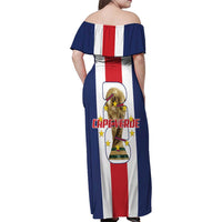 Cape Verde Football Family Matching Off Shoulder Maxi Dress and Hawaiian Shirt Tubaroes Azuis World Cup 2026 - Wonder Print Shop