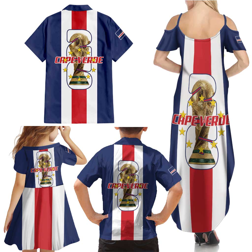 Cape Verde Football Family Matching Summer Maxi Dress and Hawaiian Shirt Tubaroes Azuis World Cup 2026 - Wonder Print Shop