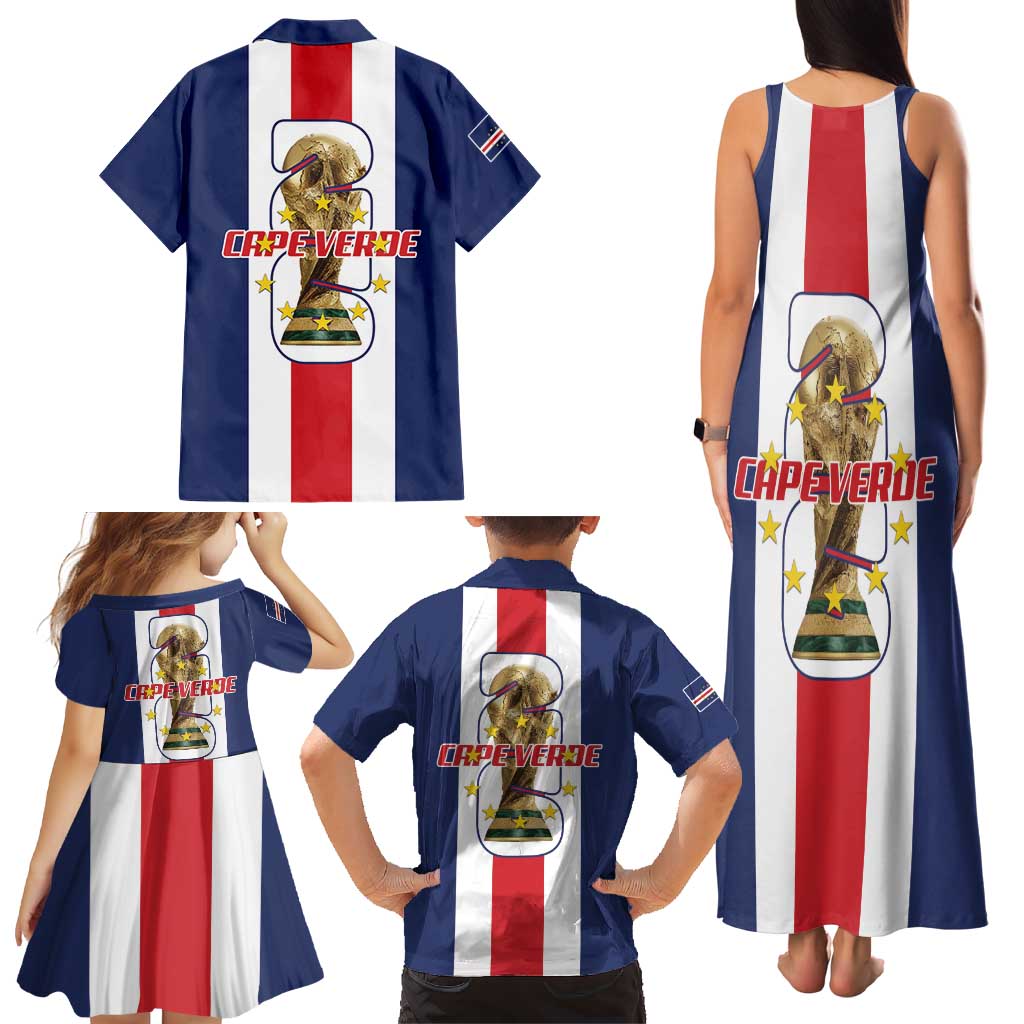 Cape Verde Football Family Matching Tank Maxi Dress and Hawaiian Shirt Tubaroes Azuis World Cup 2026 - Wonder Print Shop