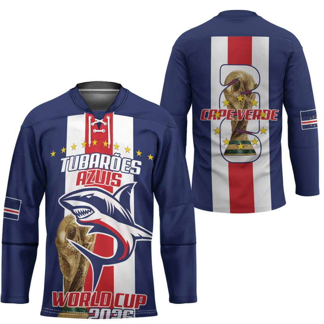 Cape Verde Football Hockey Jersey Tubaroes Azuis World Cup 2026 - Wonder Print Shop