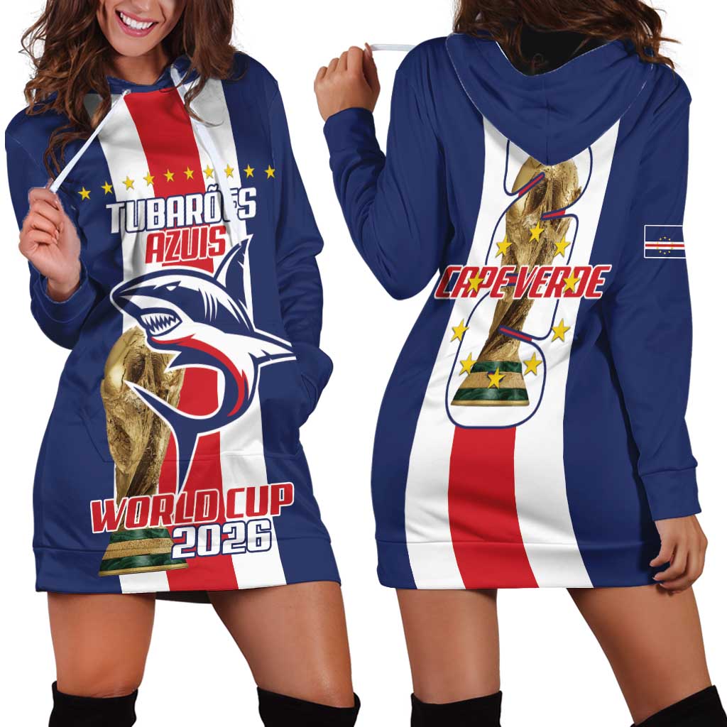 Cape Verde Football Hoodie Dress Tubaroes Azuis World Cup 2026 - Wonder Print Shop