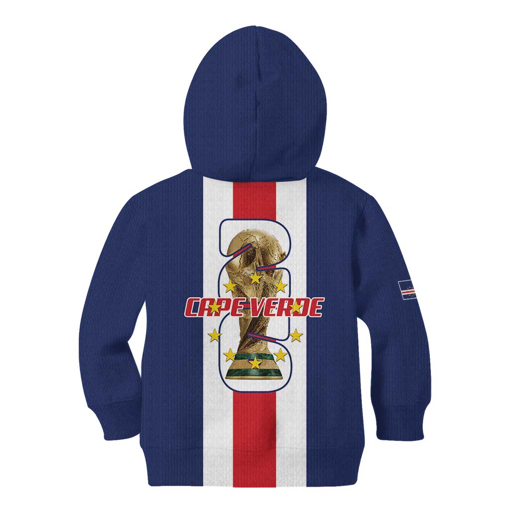 Cape Verde Football Kid Hoodie Tubaroes Azuis World Cup 2026 - Wonder Print Shop