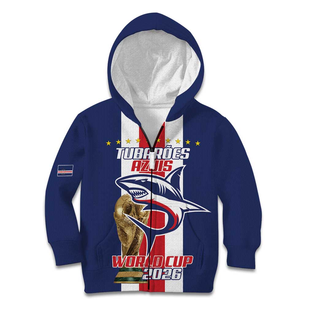 Cape Verde Football Kid Hoodie Tubaroes Azuis World Cup 2026 - Wonder Print Shop