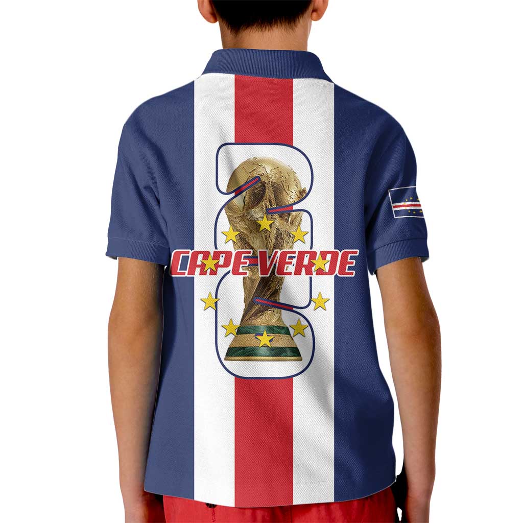 Cape Verde Football Kid Polo Shirt Tubaroes Azuis World Cup 2026 - Wonder Print Shop