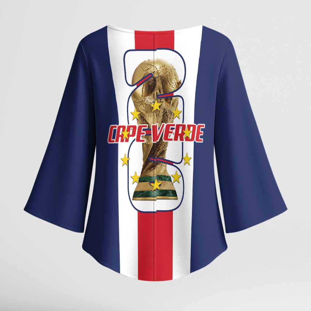 Cape Verde Football Kimono Sleeve Blouse Tubaroes Azuis World Cup 2026 - Wonder Print Shop