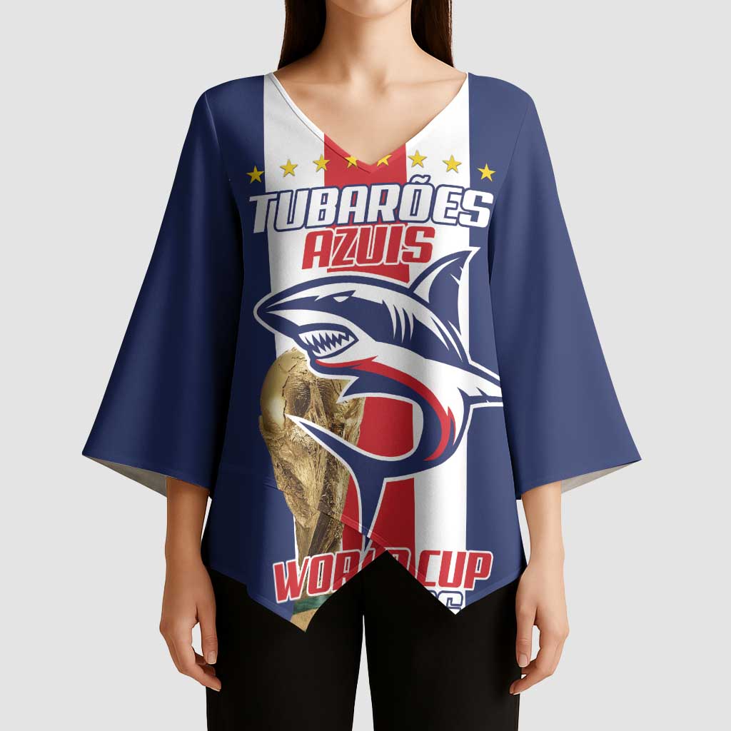 Cape Verde Football Kimono Sleeve Blouse Tubaroes Azuis World Cup 2026 - Wonder Print Shop