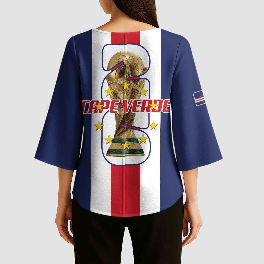 Cape Verde Football Kimono Sleeve Blouse Tubaroes Azuis World Cup 2026 - Wonder Print Shop